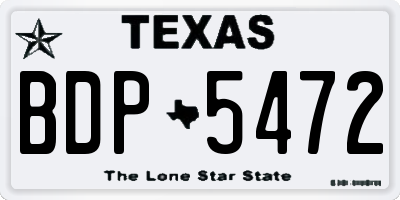 TX license plate BDP5472