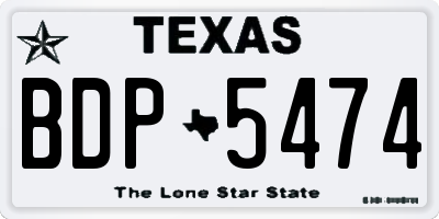 TX license plate BDP5474
