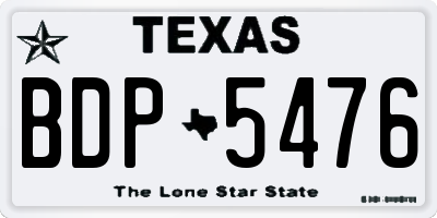 TX license plate BDP5476