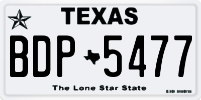 TX license plate BDP5477