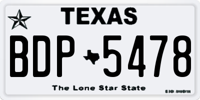 TX license plate BDP5478