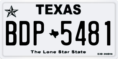 TX license plate BDP5481