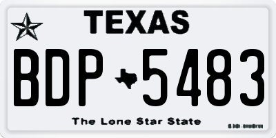 TX license plate BDP5483