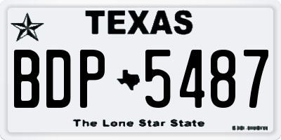 TX license plate BDP5487