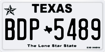 TX license plate BDP5489