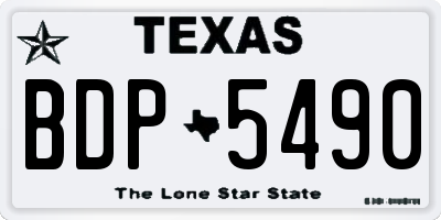 TX license plate BDP5490