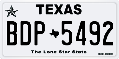 TX license plate BDP5492