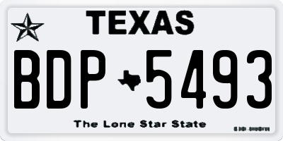 TX license plate BDP5493