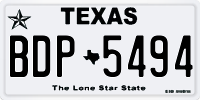 TX license plate BDP5494