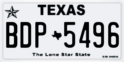TX license plate BDP5496