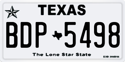 TX license plate BDP5498