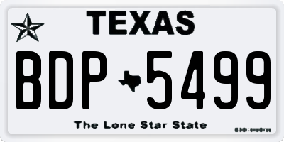 TX license plate BDP5499