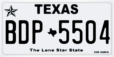 TX license plate BDP5504