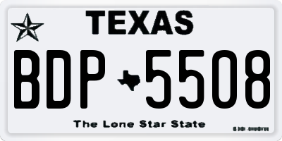 TX license plate BDP5508