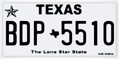TX license plate BDP5510