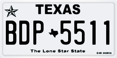 TX license plate BDP5511