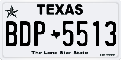 TX license plate BDP5513