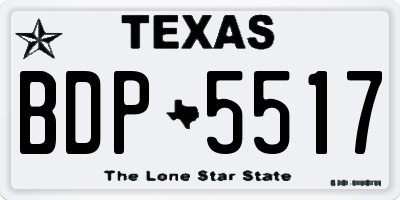 TX license plate BDP5517