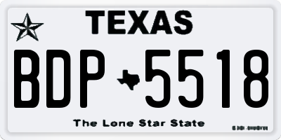 TX license plate BDP5518