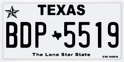 TX license plate BDP5519