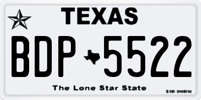 TX license plate BDP5522