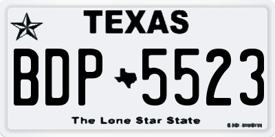TX license plate BDP5523