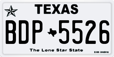 TX license plate BDP5526