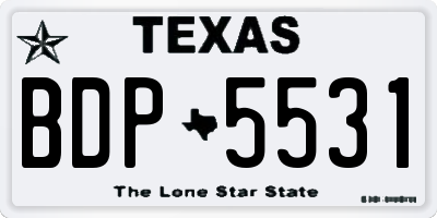 TX license plate BDP5531