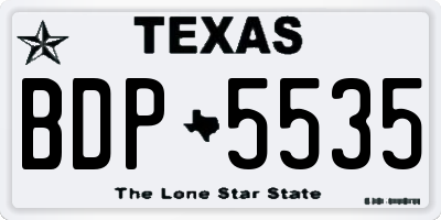 TX license plate BDP5535