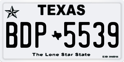 TX license plate BDP5539