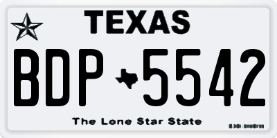TX license plate BDP5542