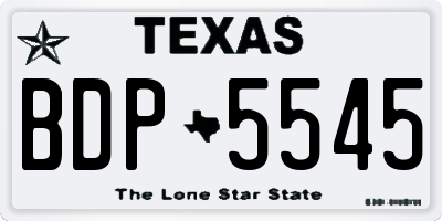 TX license plate BDP5545