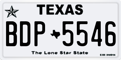 TX license plate BDP5546