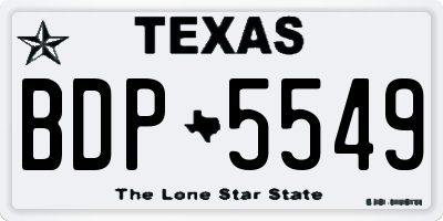 TX license plate BDP5549