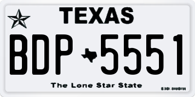 TX license plate BDP5551