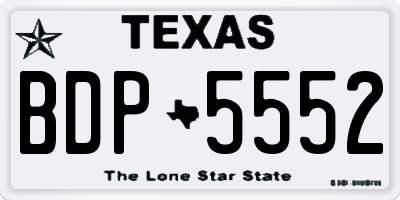 TX license plate BDP5552