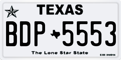 TX license plate BDP5553