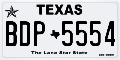 TX license plate BDP5554