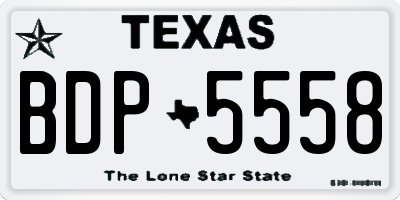 TX license plate BDP5558