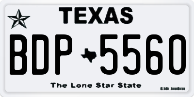 TX license plate BDP5560