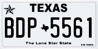 TX license plate BDP5561