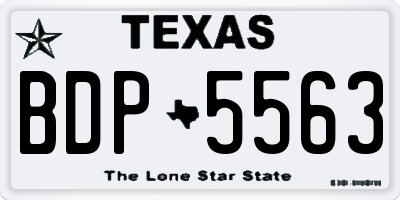 TX license plate BDP5563