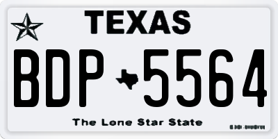 TX license plate BDP5564