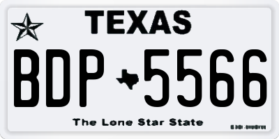 TX license plate BDP5566