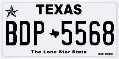 TX license plate BDP5568