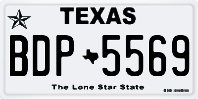 TX license plate BDP5569