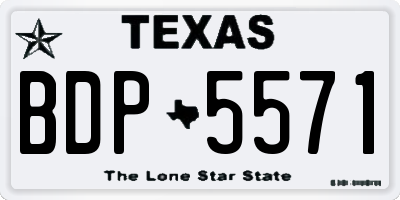 TX license plate BDP5571