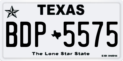 TX license plate BDP5575