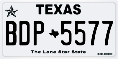 TX license plate BDP5577