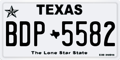 TX license plate BDP5582